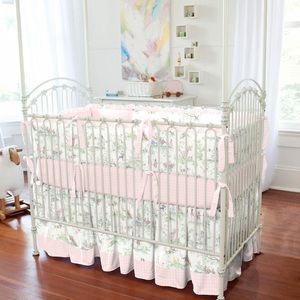 4 pc set Carousel Designs pink baby bedding